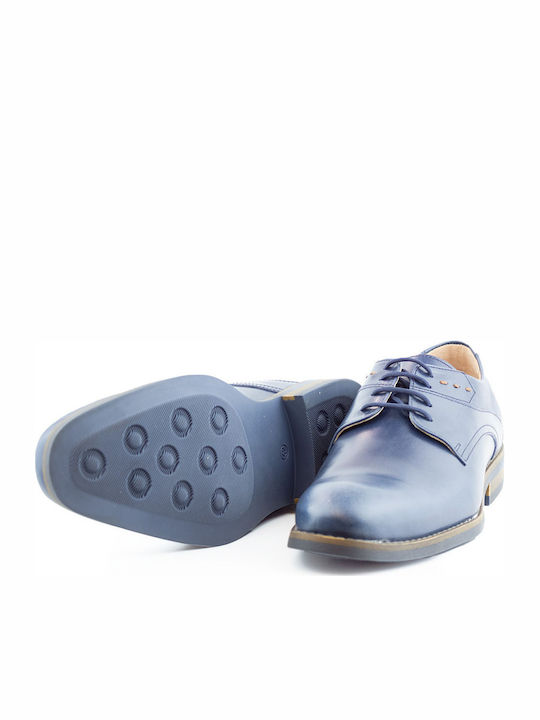 Men's Leather Casual Shoes Blue