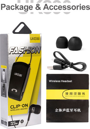 Fineblue UK-890 In-ear Bluetooth Handsfree Earphone Lapel Black