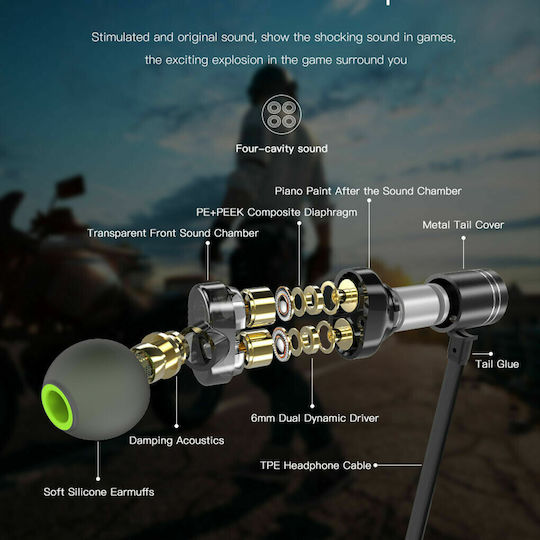 Awei X670BL In ear Bluetooth хендсфри Слушалки с Устойчивост на Пот Черен