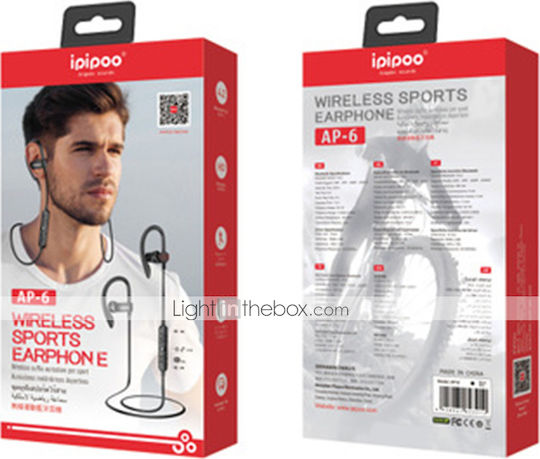 Ipipoo AP-6 In-Ear Bluetooth-Freisprecheinrichtung Kopfhörer mit Schweißresistenz Schwarz