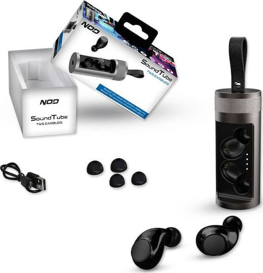 NOD Soundtube In-ear Bluetooth Handsfree Căști cu Carcasă de Încărcare Gri