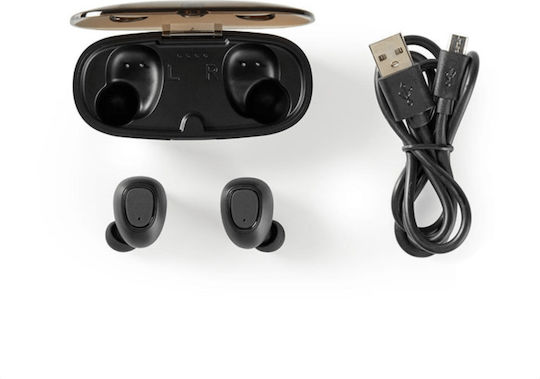 Nedis HPBT5052BK In-ear Bluetooth Handsfree Ακουστικά με Θήκη Φόρτισης Μαύρα