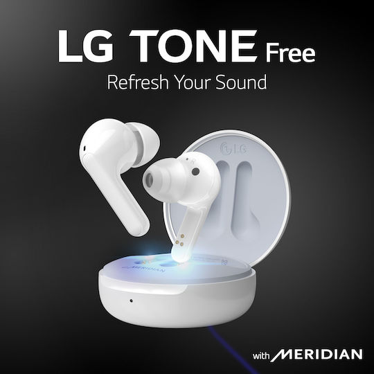 LG FN6 In-ear Bluetooth Handsfree Ακουστικά με Αντοχή στον Ιδρώτα και Θήκη Φόρτισης Λευκά