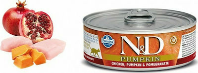 Farmina Pumpkin Nasses Katzenfutter für Katze in Dose mit Huhn und Granatapfel 12x80gr 22.09.017