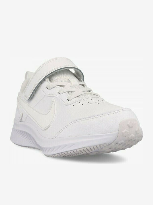 Varsity Leather PSV Kids Sports Shoes Running with Hoop & Loop Closure White