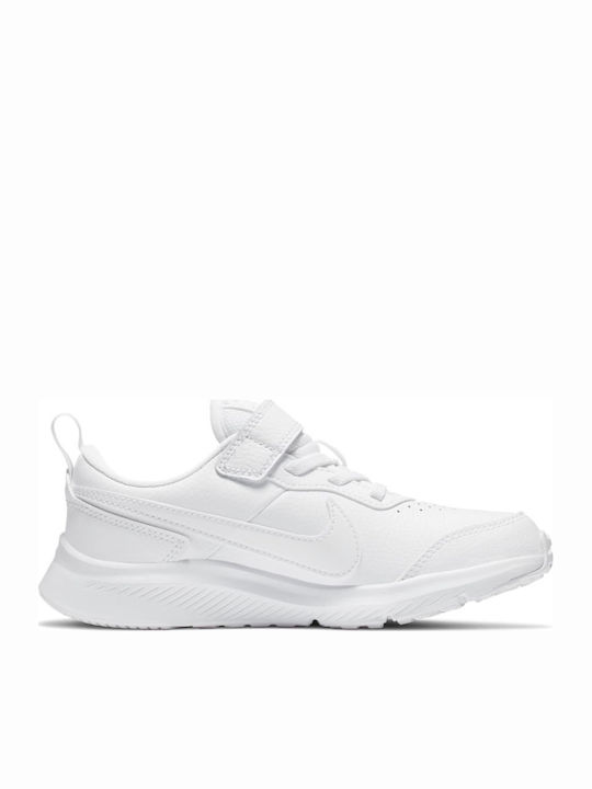 Varsity Leather PSV Kids Sports Shoes Running with Hoop & Loop Closure White