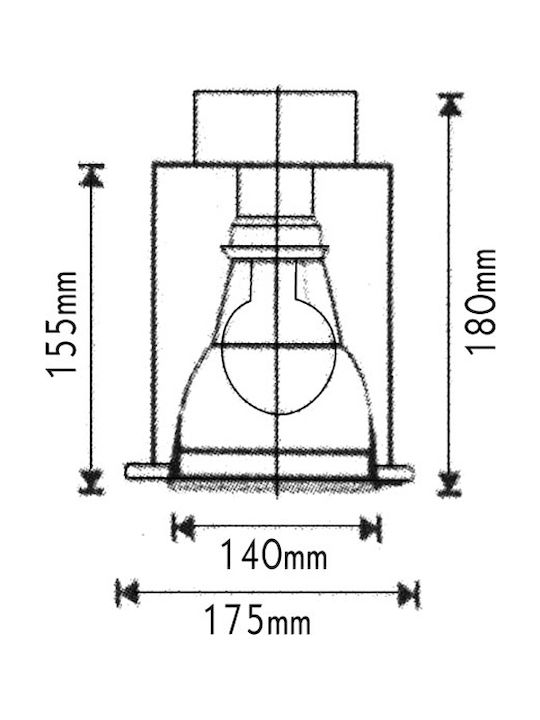 Aca Στρογγυλό Μεταλλικό Χωνευτό Σποτ με Ντουί E27 σε Ασημί χρώμα 17.5x17.5cm