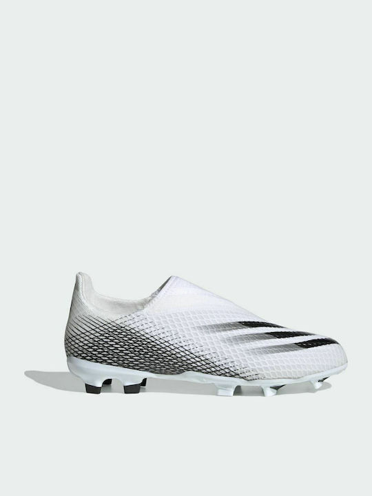 X 20.3 LL FG Kids Molded Soccer Shoes without Laces Cloud White / Core Black