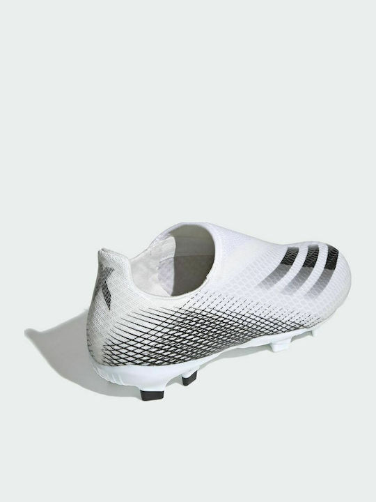 X 20.3 LL FG Kids Molded Soccer Shoes without Laces Cloud White / Core Black