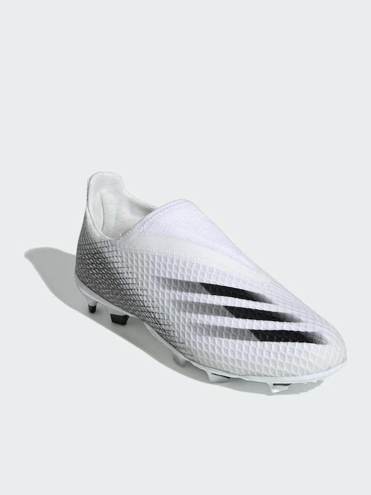 X 20.3 LL FG Kids Molded Soccer Shoes without Laces Cloud White / Core Black
