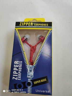 Amazing Zip In-ear Handsfree with 3.5mm Connector Red