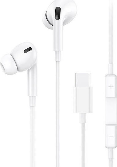 Usams EP-41 In-ear Handsfree με Βύσμα USB-C Λευκό