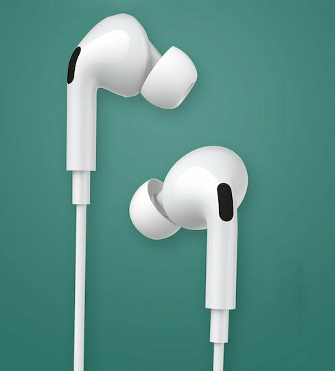 WK Y31 Type-C In-ear Handsfree με Βύσμα USB-C Λευκό