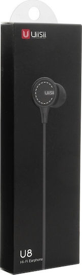 UiiSii U8 In-Ear Freihändig Kopfhörer mit Stecker 3.5mm Schwarz