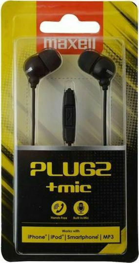 Maxell Plugz + Mic În ureche Handsfree cu Mufă 3.5mm Negru