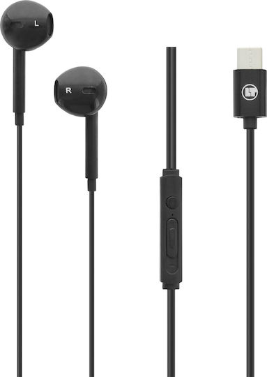 Lamtech LAM020946 Handsfree cu două căști cu mufă USB-C Negru