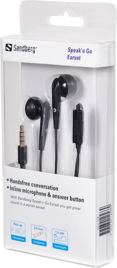 Sandberg Speak’n Go Earbuds Handsfree με Βύσμα 3.5mm Μαύρο