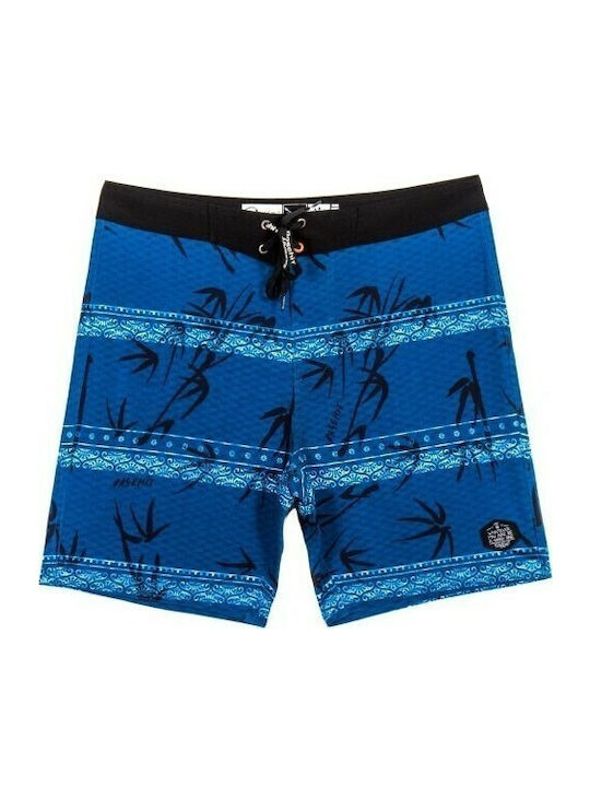 19 Zoll Polyester Spandex -PR90 Herren-Bademode Bermuda Blau mit Mustern