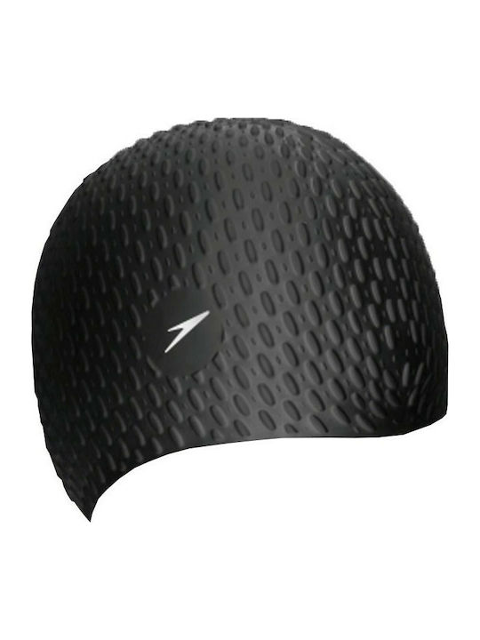 Speedo Bubble Silicone Adults Swimming Cap Black