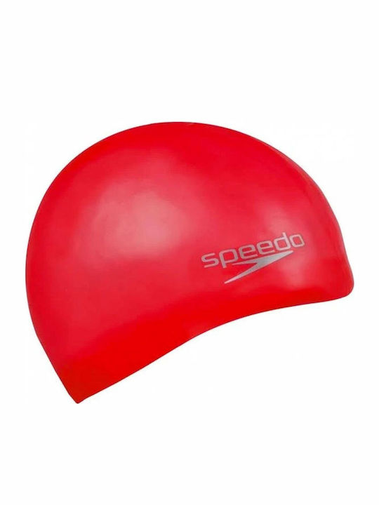 Speedo Plain Moulded Silicone Adults Swimming Cap Pink