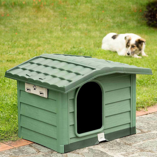 Bama Bungalow Dog House Plastic Outdoor Green 110x94x77cm