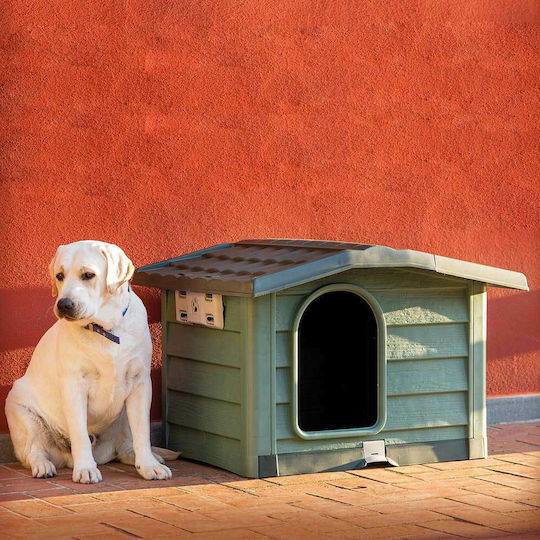 Bama Bungalow Dog House Plastic Outdoor Green 110x94x77cm
