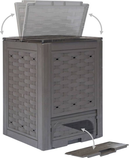 278918 Plastic Composter închis 900lt 60x60x83cm 3pcs
