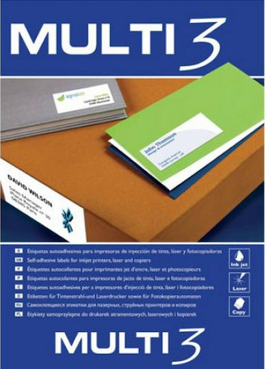 Multi 3 4000 Self-Adhesive Rectangular A4 Labels 52.5x29.7mm