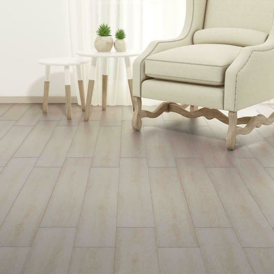 vidaXL Set Plastic Floor PVC Color Classic White Oak with 36 Tiles 2mm L91.5pcsxW15.2pcs White