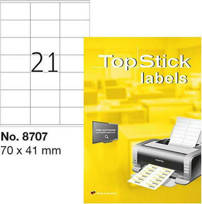 Topstick 2100 Αυτοκόλλητες Ετικέτες Α4 Ορθογώνιες 70x41mm