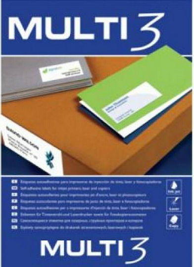 Multi 3 6500 Self-Adhesive Rectangular A4 Labels 38x21.2mm