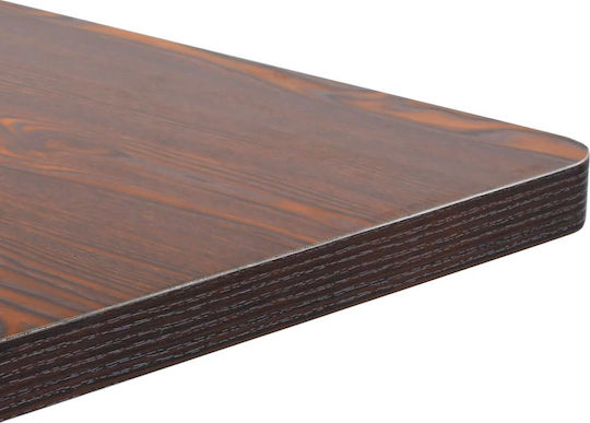 Bistro Kitchen Table Wooden with Metal Frame Walnut 60x60x75cm