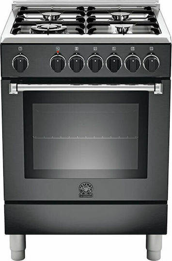 La Germania AM6 4C 61 C NE T Κουζίνα 56lt με Εστίες Υγραερίου Π59.5εκ. Inox