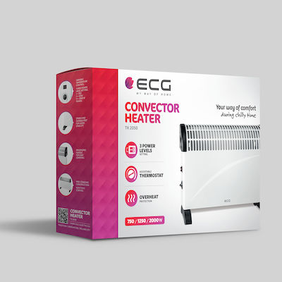 ECG TK 2050 TK2050 Convector pardoseală 2000W 56.5x42cm Alb