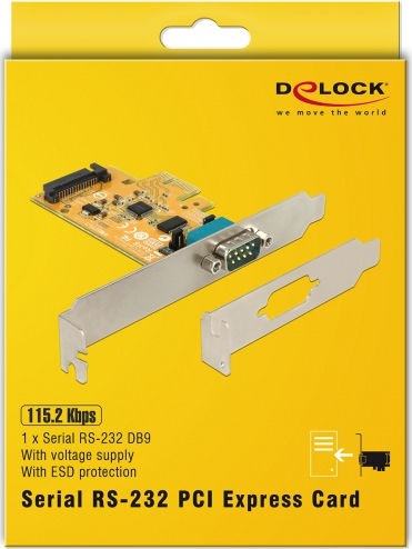DeLock PCIe Controller with 1 RS232 DB9 Serial Port