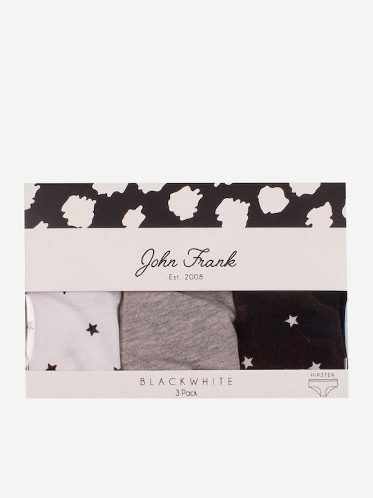 Βαμβακερά Γυναικεία Slip 3Pack Black/White/Grey