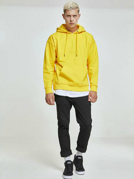 Urban Classics TB1593 Men's Sweatshirt with Hood and Pockets Yellow