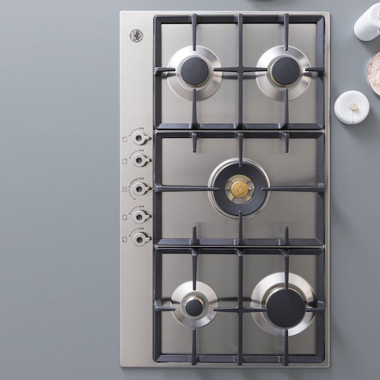 Bertazzoni Εστία Φυσικού Αερίου Αυτόνομη Inox 89x52.2εκ. Ασημί