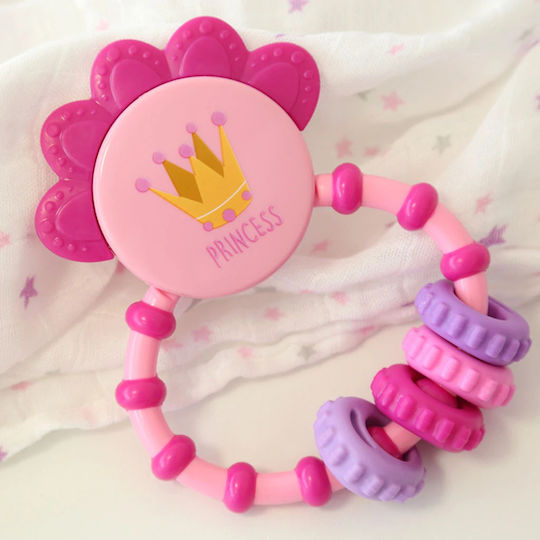 Kiokids Princess Teething Rattle for Teething Relief made of Plastic for 3 months+