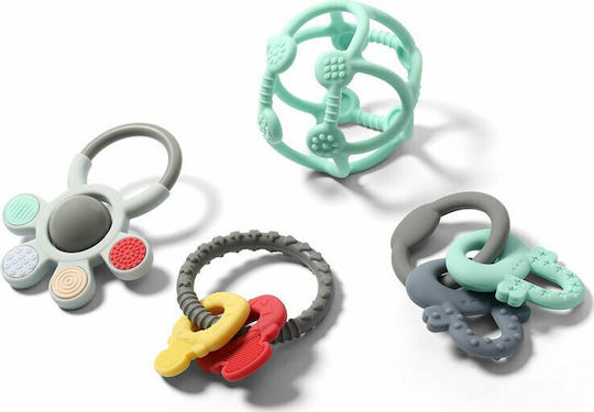 Babyono Teething Rattle made of Silicone for 3 m+