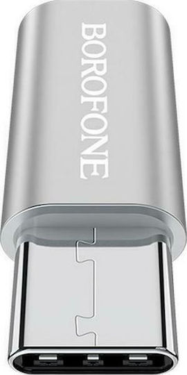 Borofone BV4 Konverter USB-C männlich zu Micro-USB weiblich Silber 1Stück