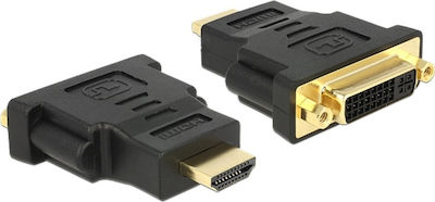 DeLock Konverter HDMI männlich zu DVI-I weiblich Schwarz 1Stück (65467)