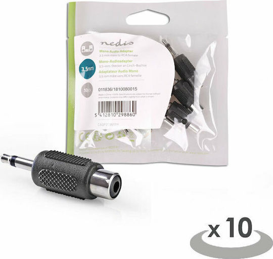 Nedis Μετατροπέας RCA female σε 3.5mm male 1τμχ CAGP22965BK