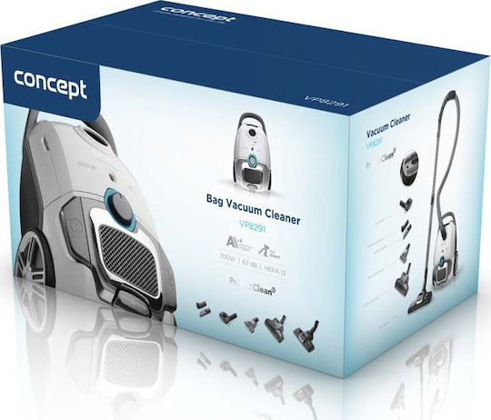 Concept VP8291 4Α Vacuum Cleaner 700W Bagged 3lt White