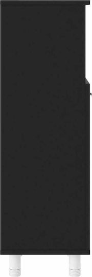 vidaXL Floor Bathroom Column Cabinet L30xD30xH95cm Black