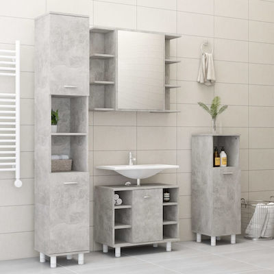 vidaXL Floor Bathroom Column Cabinet L30xD30xH95cm Γκρι Σκυροδέματος