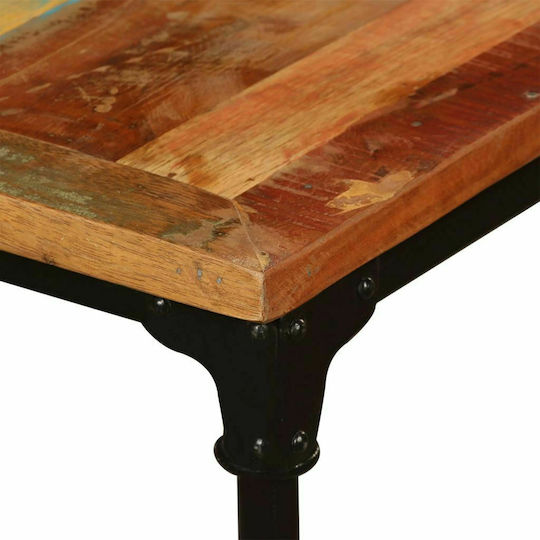 vidaXL Dining Room Table Made of Solid Wood and Metal Multicolored 180x90x76cm