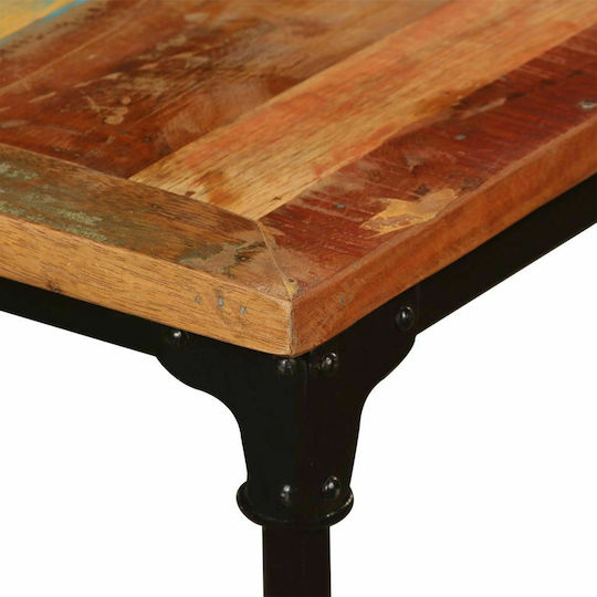 vidaXL Dining Room Table Made of Solid Wood and Metal Multicolored 180x90x76cm