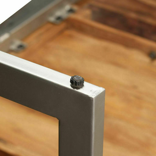 Tisch Speisesaal aus Massivholz & Metall Natürlich 180x90x76cm