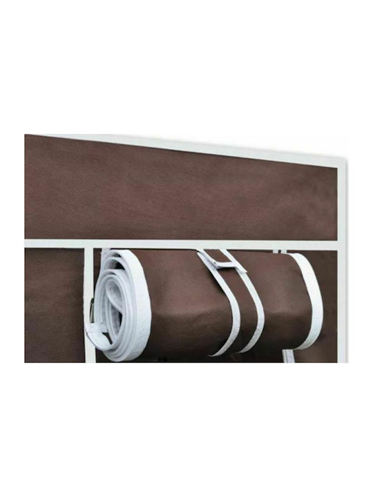 vidaXL Fabric Wardrobe with Zipper and Shelves in Brown Color 110x45x175cm